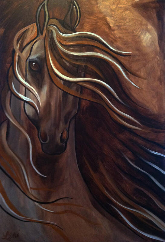Horse Art Print featuring the painting Caramel Horse by Leni Tarleton