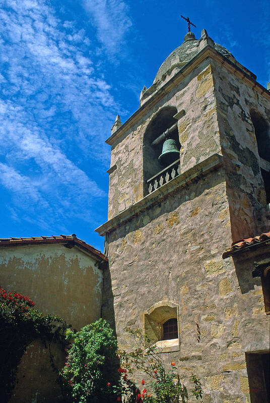 Carmel Mission Art Print featuring the photograph Carmel Mission in Sun by Kathy Yates