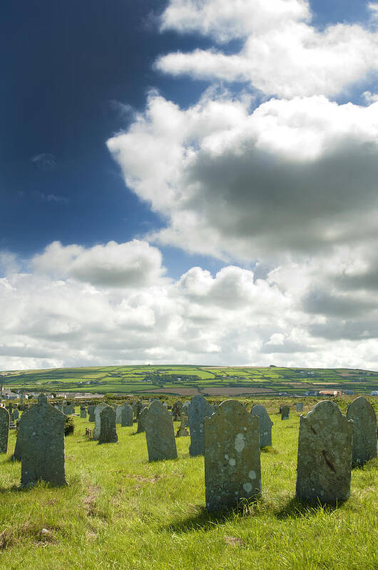 Cemetery Art Print featuring the photograph Cemetery in Cornwall by Chevy Fleet