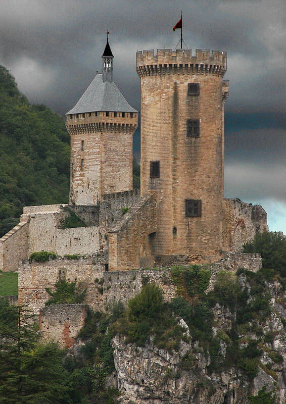 Chateau Art Print featuring the photograph Chateau Tower Colour by John Topman