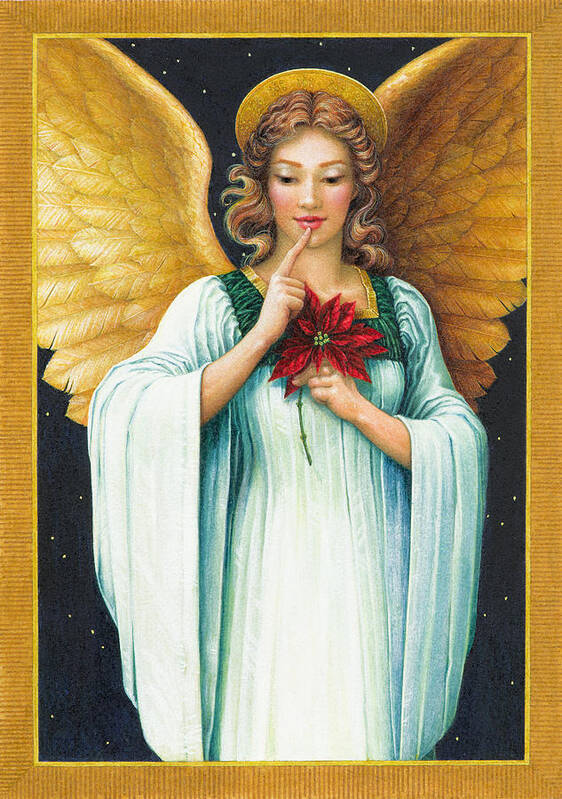 Angel Art Print featuring the painting Christmas Angel by Lynn Bywaters