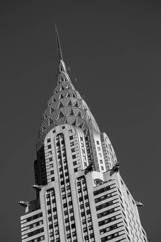 Chrysler Building Art Print featuring the photograph Chrysler Building BW by Susan Candelario