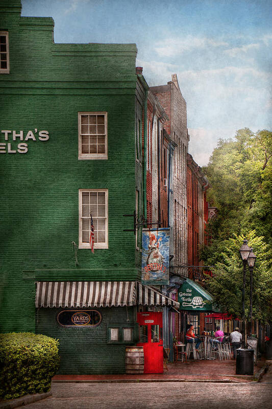 Baltimore Art Print featuring the photograph City - Baltimore - Fells Point MD - Bertha's and The Greene Turtle by Mike Savad