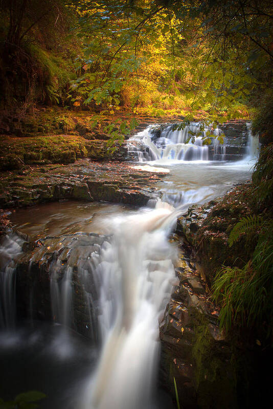 Clare Glens Art Print featuring the photograph Clare Glens Fall Waterfall by Mark Callanan