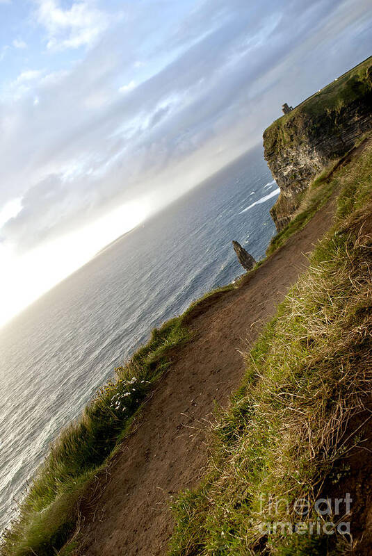 Ireland Digital Photography Art Print featuring the digital art Cliffs of Moher in the light by Danielle Summa