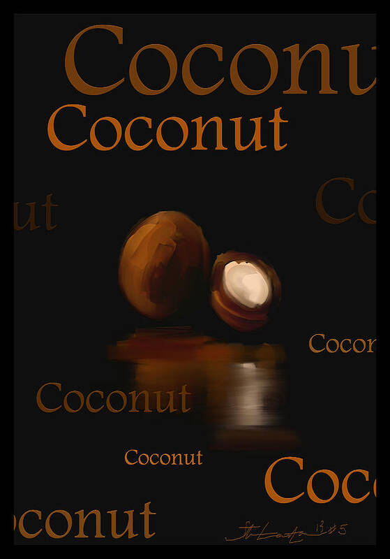 Coco Art Print featuring the painting Coconut - Fruit and Veggie Series - #5 SL by Steven Lebron Langston