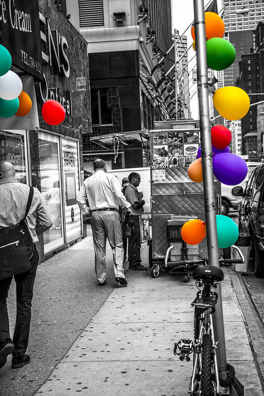 Walking Art Print featuring the photograph Colored With Balloons by Karol Livote