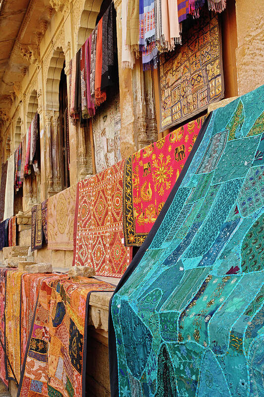 1156 Art Print featuring the photograph Colorful Cloth / Fort Jaisalmer by Adam Jones