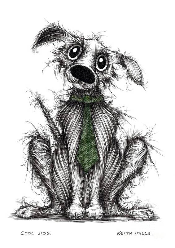 Handsome Pooch Art Print featuring the drawing Cool dog by Keith Mills