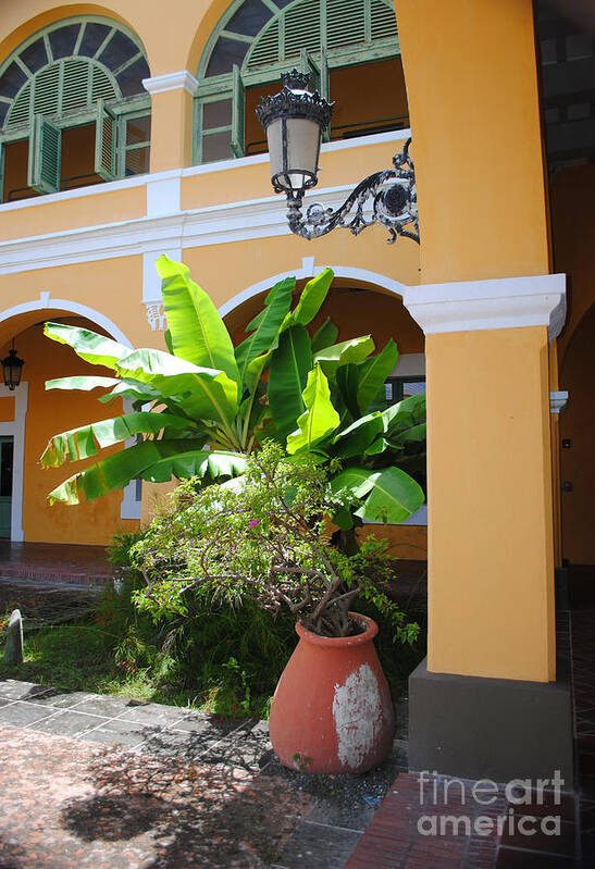 Architecture Art Print featuring the photograph Courtyard Old San Juan by George D Gordon III