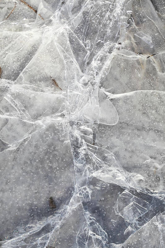 Natural Pattern Art Print featuring the photograph Cracks In Ice by Tricia Shay Photography