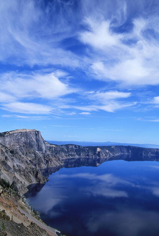 Crater Lake Art Print featuring the photograph Crater Lake Clouds by Ginny Barklow