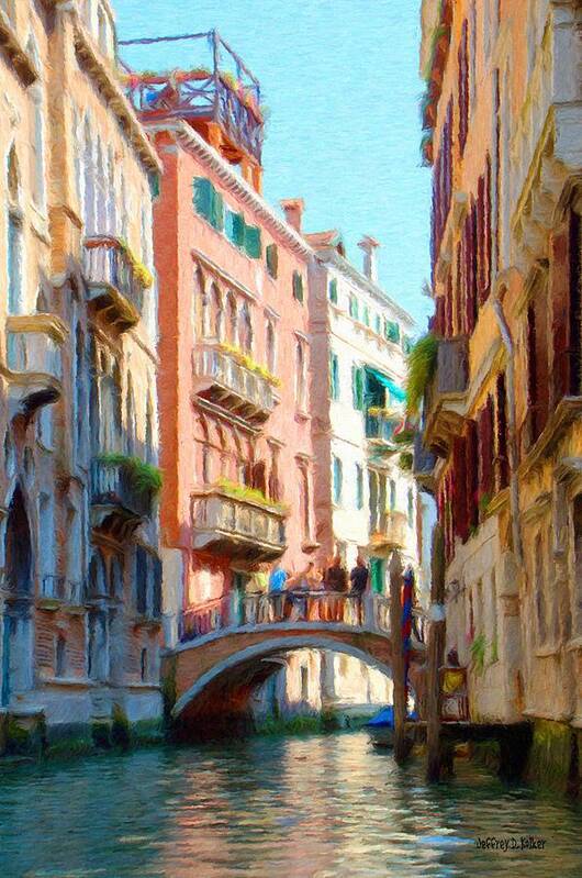 Adriatic Art Print featuring the painting Crossing the Canal by Jeffrey Kolker