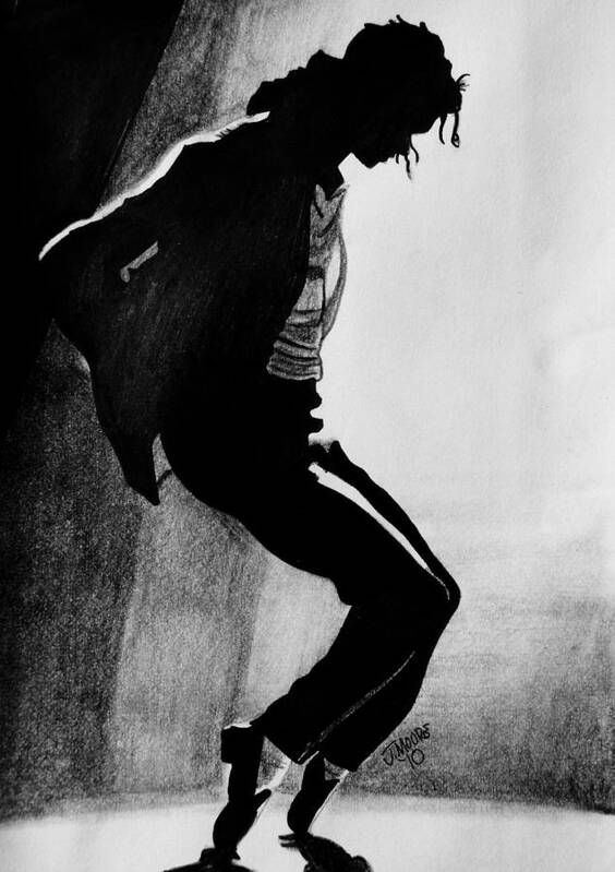 Michael Jackson Dance Tippy Toes Sillouhette Pop Star Music Art Print featuring the drawing Dance by Jeremy Moore