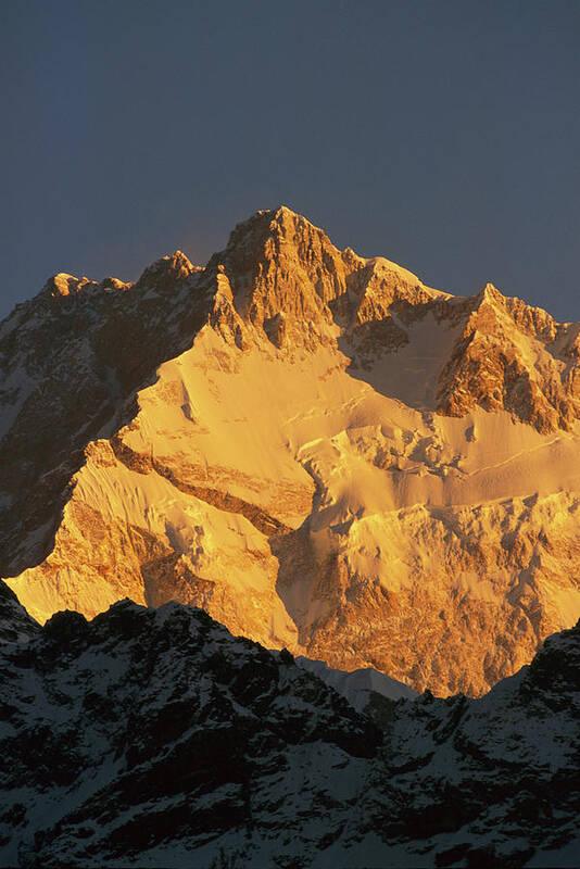 Hh Art Print featuring the photograph Dawn On Kangchenjunga Talung Face by Colin Monteath