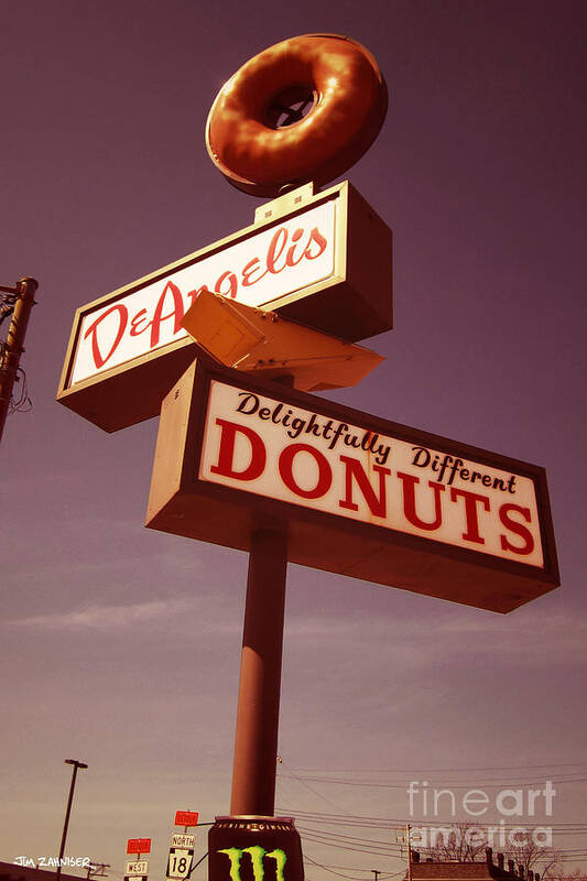 Deangelis Art Print featuring the digital art DeAngelis Donuts by Jim Zahniser