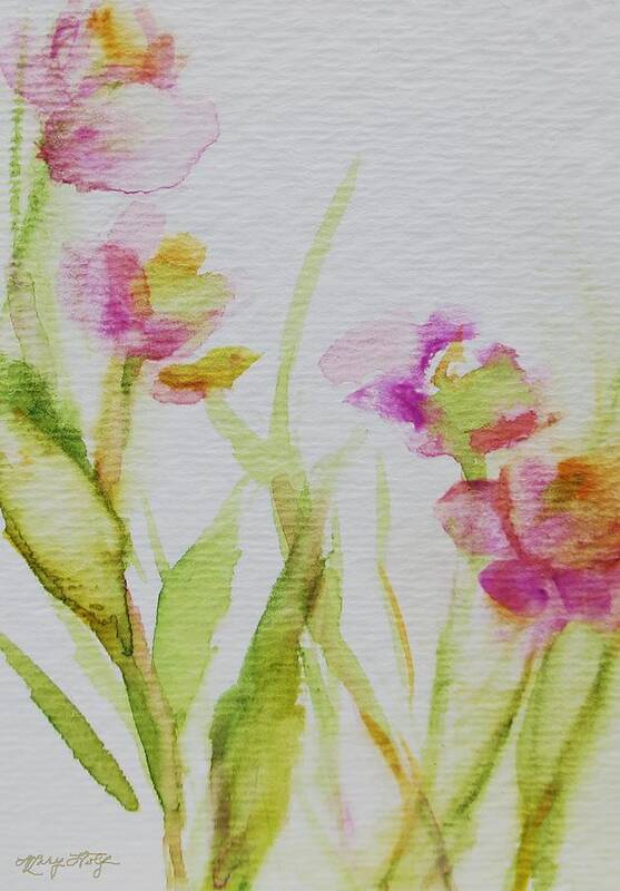 Floral Art Print featuring the painting Delicate Blossoms by Mary Wolf