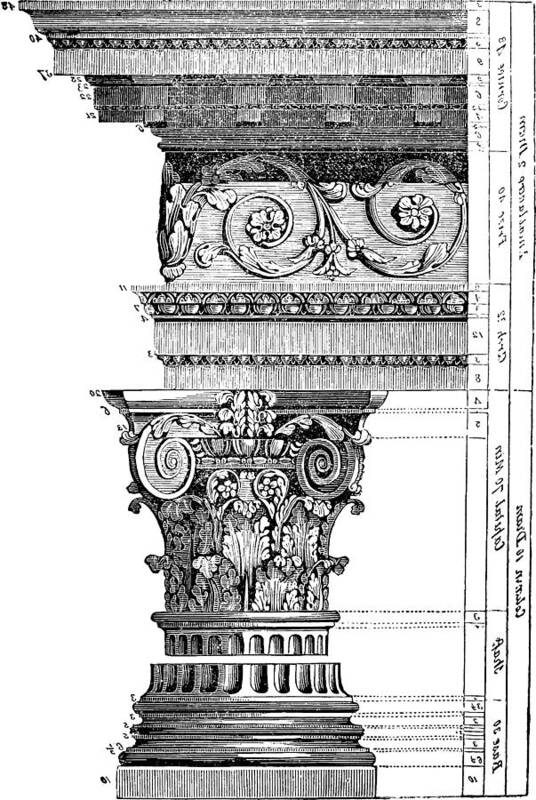Corinthian Column Art Print featuring the photograph Detail Of A Corinthian Column And Frieze II by Suzanne Powers