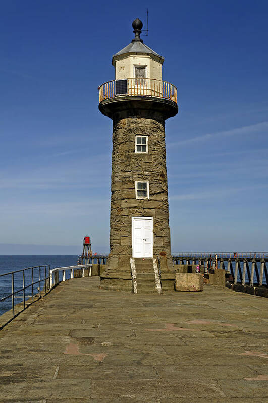 Britain Art Print featuring the photograph Disused East Pier Lighthouse - Whitby by Rod Johnson