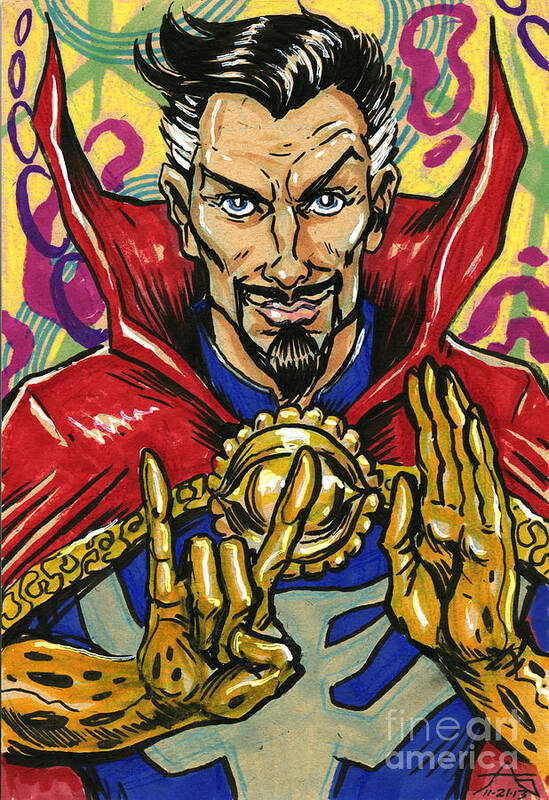 Dr. Strange Art Print featuring the drawing Doctor Strange by John Ashton Golden