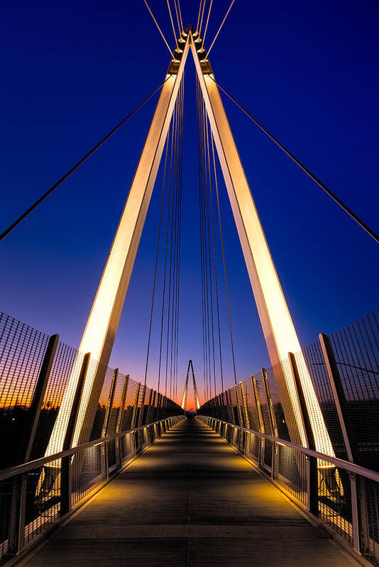 Architecture Art Print featuring the photograph Don Burnett Pedestrian and Bicycle Bridge by Alexis Birkill