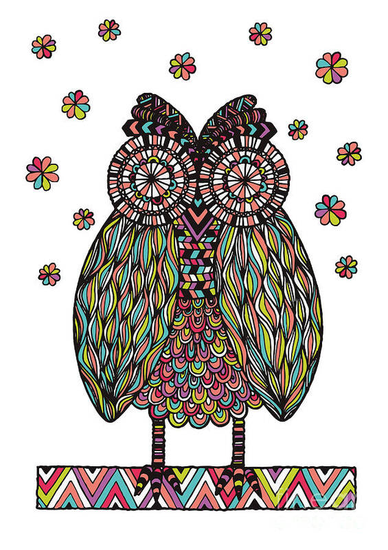 Animal Art Print featuring the digital art Dream Owl by MGL Meiklejohn Graphics Licensing