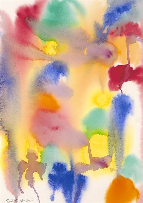 Abstract Art Print featuring the painting Dreaming in Color by Angela Bushman