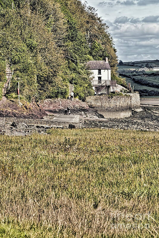 The Boathouse Art Print featuring the photograph Dylan Thomas Boathouse At Laugharne 2 by Steve Purnell