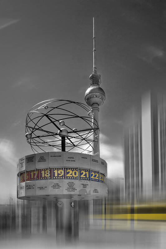 Abstract Art Print featuring the photograph Dynamic-Art BERLIN City-Centre by Melanie Viola