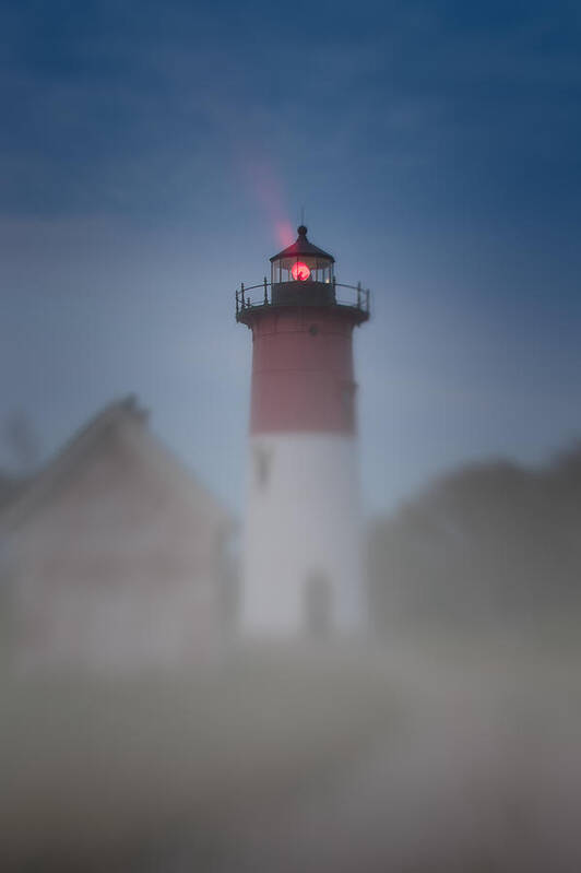 Cape Cod Landscape Photography Art Print featuring the photograph Early morning fog at Nauset Lighthouse by Jeff Folger