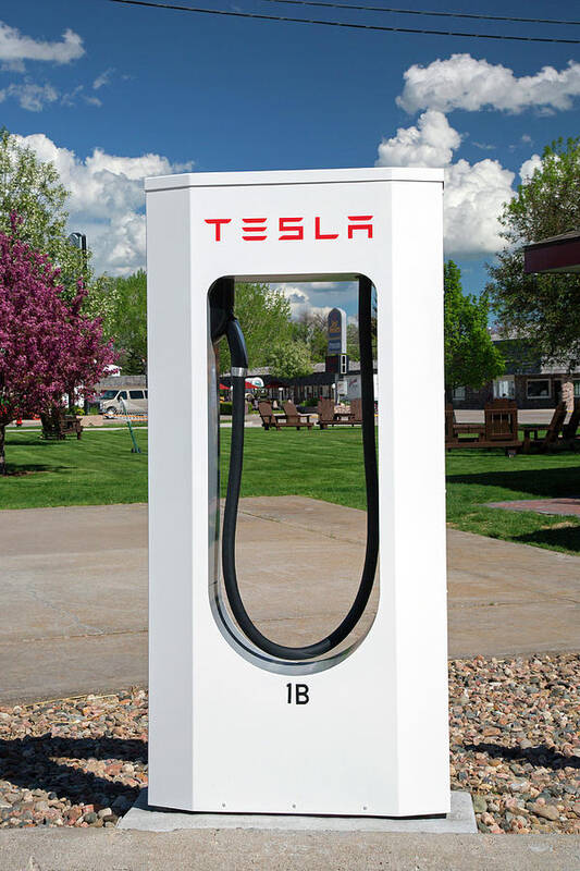 Nobody Art Print featuring the photograph Electric Vehicle Charging Station by Jim West