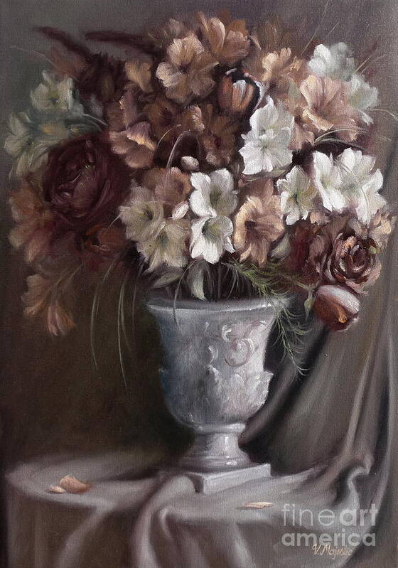 Flowers Art Print featuring the painting Elegant Bouquet by Viktoria K Majestic