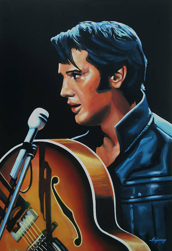 Elvis Art Print featuring the painting Elvis Presley 3 Painting by Paul Meijering