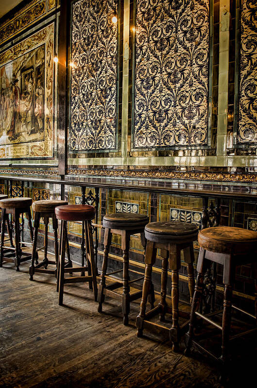 Barstools Art Print featuring the photograph Empty Pub by Heather Applegate