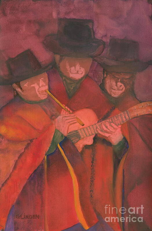 Men Art Print featuring the painting Evening Serenade by Sandy Linden