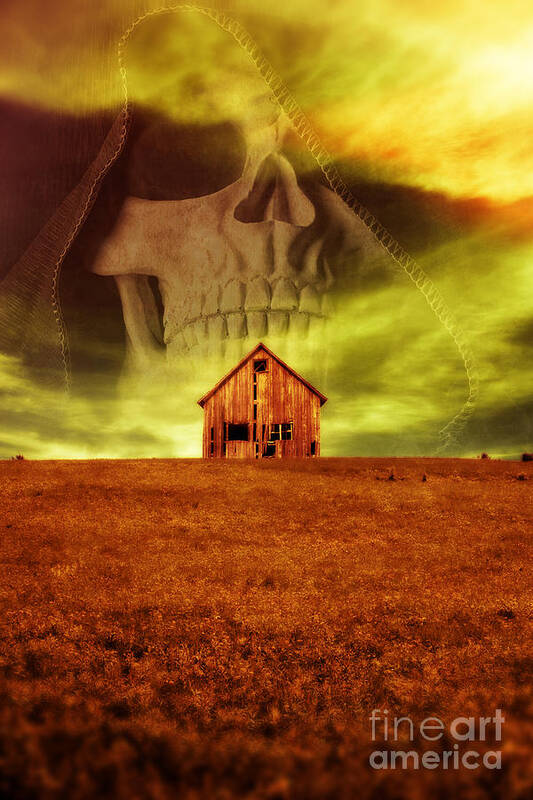 House Art Print featuring the photograph Evil Dwells in the haunted house on the hill by Edward Fielding