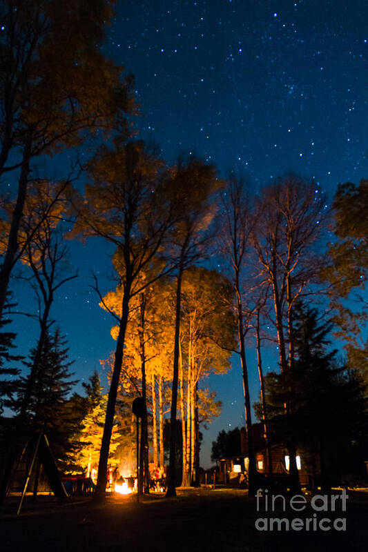 Night Art Print featuring the photograph Fall at the Ponderosa by Lori Dobbs