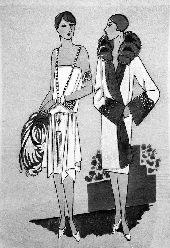 1925 Art Print featuring the drawing Fashion Women's, C1925 by Granger
