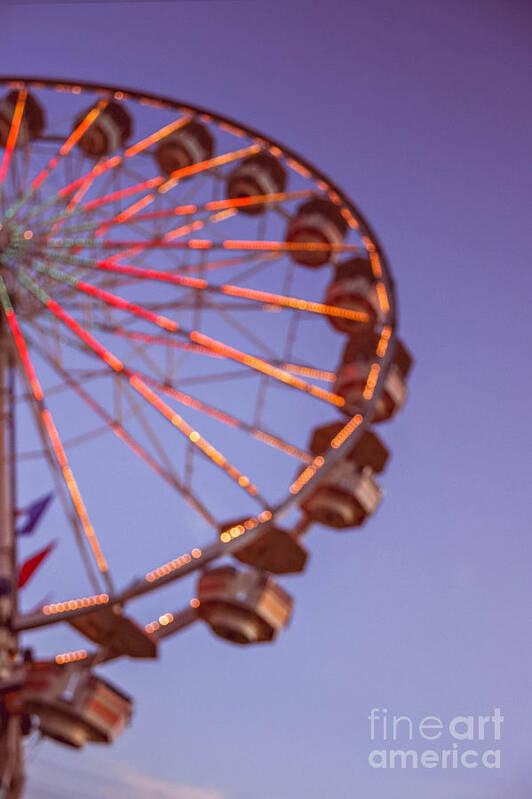 Ferris Wheel Art Print featuring the photograph Ferris Wheel at Dusk by Bethany Helzer