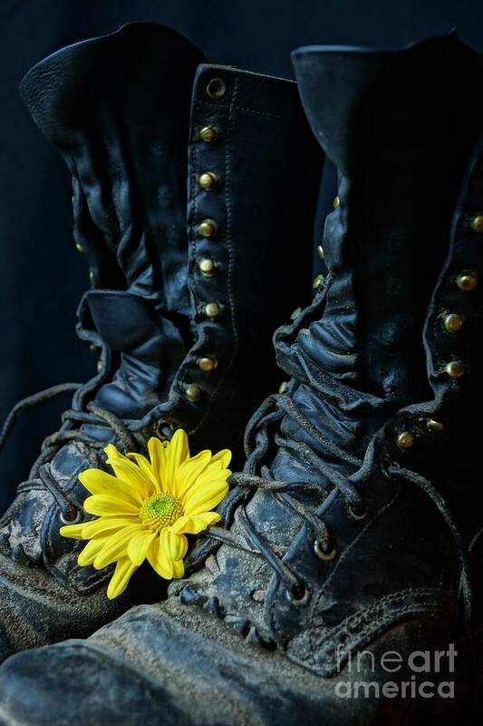 Boot Art Print featuring the photograph Fire Boots HDR by Kerri Mortenson