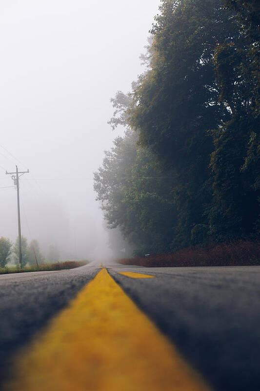 Fog Art Print featuring the photograph Fog on Highway by Amber Flowers