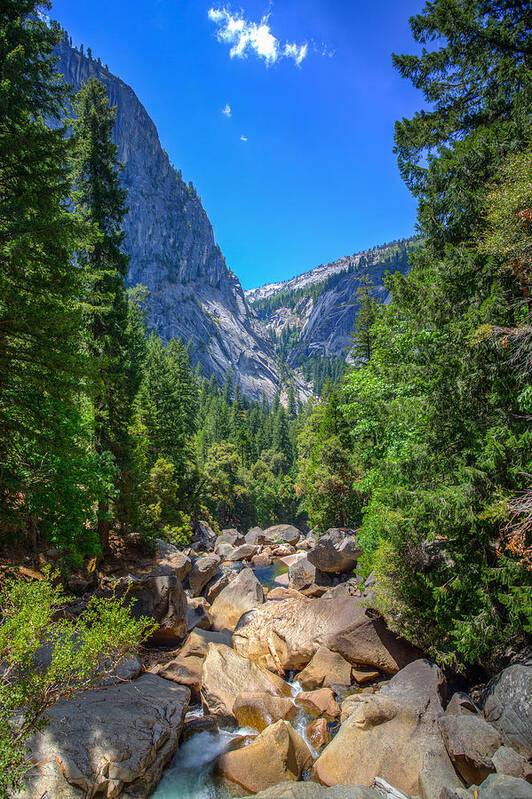 Yosemite Art Print featuring the photograph Footbridge View by Mike Lee