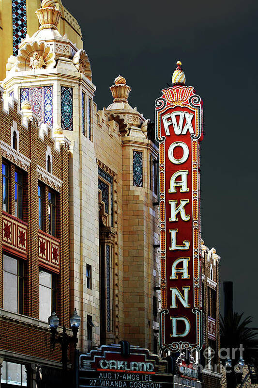 Wingsdomain Art Print featuring the photograph Fox Theater . Oakland California by Wingsdomain Art and Photography