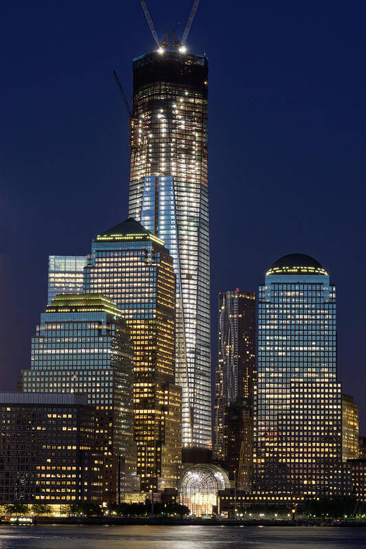Downtown District Art Print featuring the photograph Freedom Tower And New York Syline At by Siegfried Layda