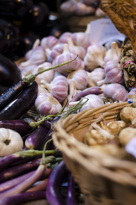 Garlic Art Print featuring the photograph Garlic At the Market by Heather Applegate