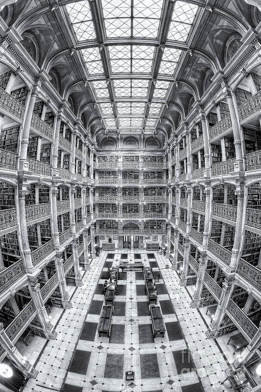 Clarence Holmes Art Print featuring the photograph George Peabody Library IV by Clarence Holmes
