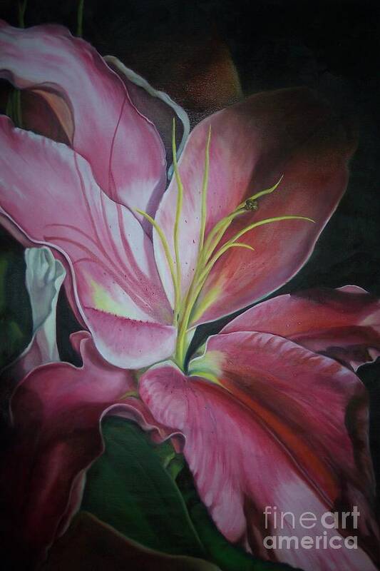 Oriental Lily Art Print featuring the painting Georgia on My Mind by Marlene Book