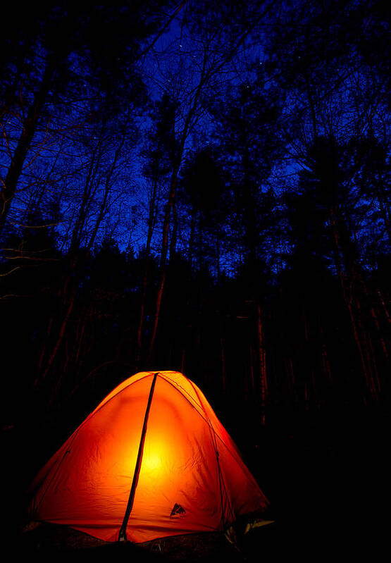Camping Art Print featuring the photograph Glowing Tent by Cale Best