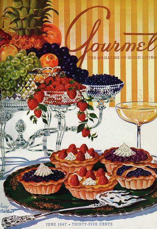 Food Art Print featuring the photograph Gourmet Cover Of Fruit Tarts by Henry Stahlhut
