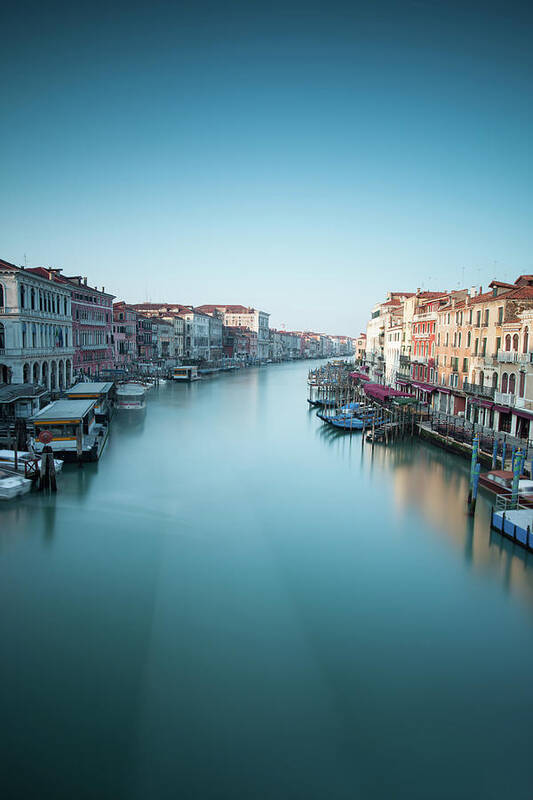 Tranquility Art Print featuring the photograph Grand Canal In Venice From Rialto Bridge by Matteo Colombo